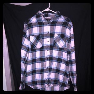 Blue Crown Button down Flannel